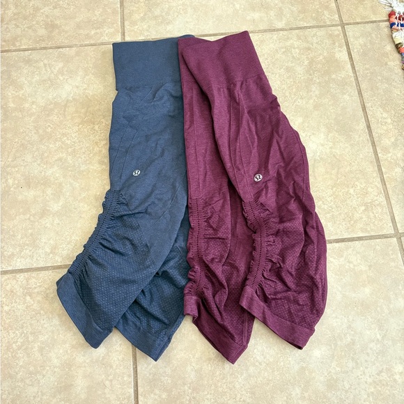 Lululemon Blue and Burgundy Leggings Set - Picture 1 of 3